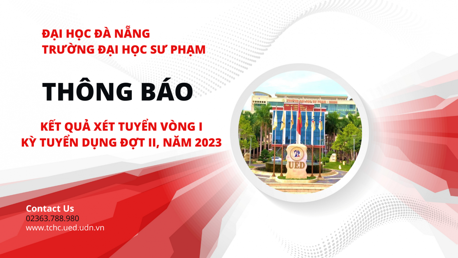 THÔNG BÁO KẾT QUẢ XÉT TUYỂN VÒNG 1 VÀ KẾ HOẠCH TRIỆU TẬP ỨNG VIÊN ĐỦ ĐIỀU KIỆN XÉT TUYỂN VÒNG 2, KỲ TUYỂN DỤNG ĐỢT II NĂM 2023